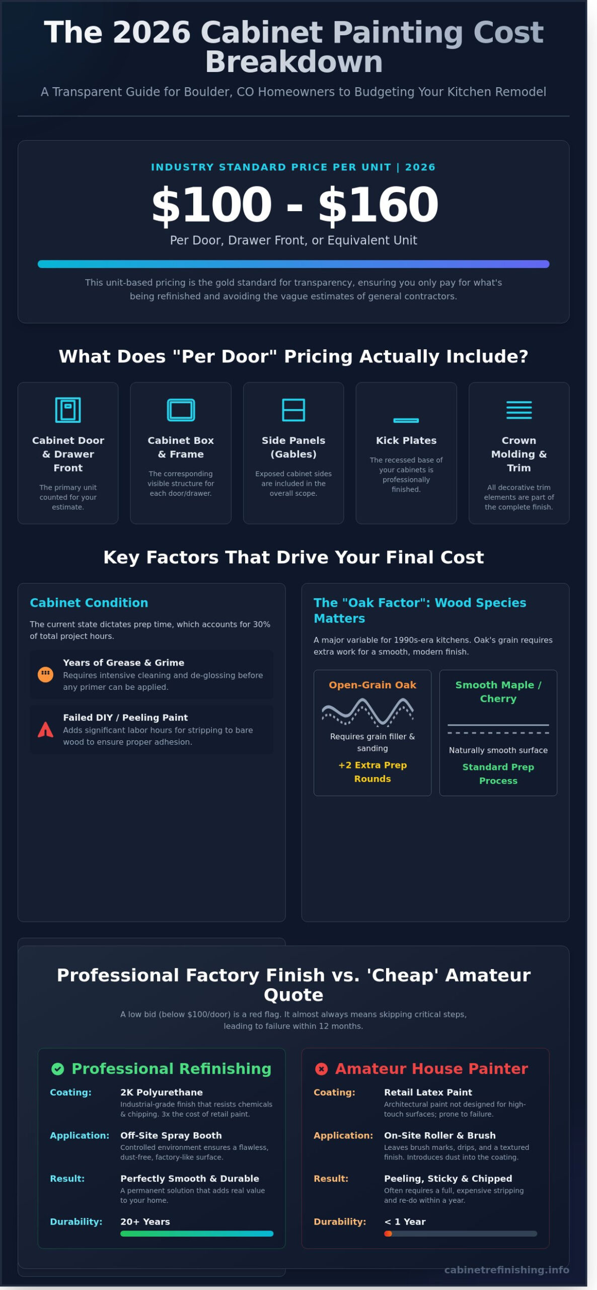 Cabinet Painting Price Per Door: 2026 Cost Guide for Boulder Homeowners
