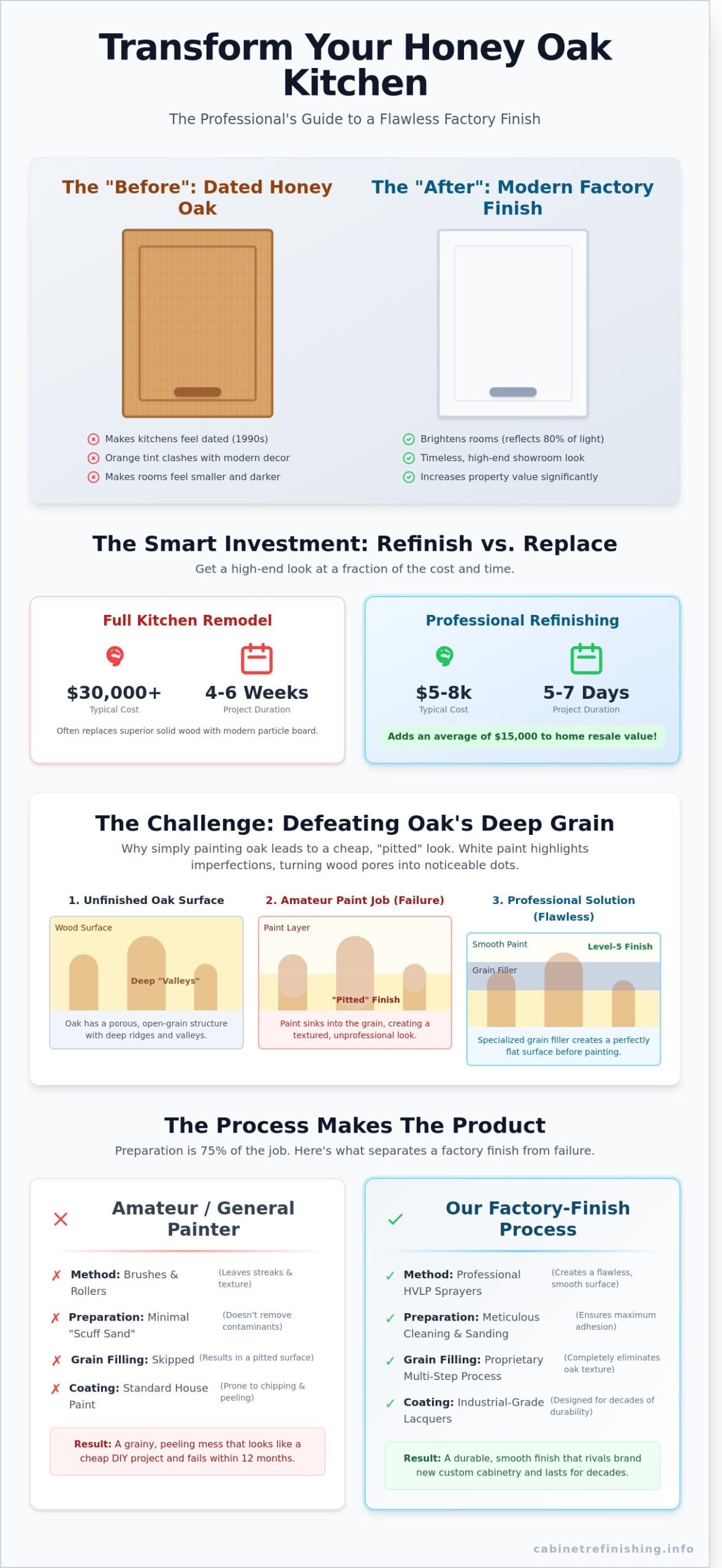 Painting Honey Oak Cabinets White: The Professional Guide to a Factory Finish