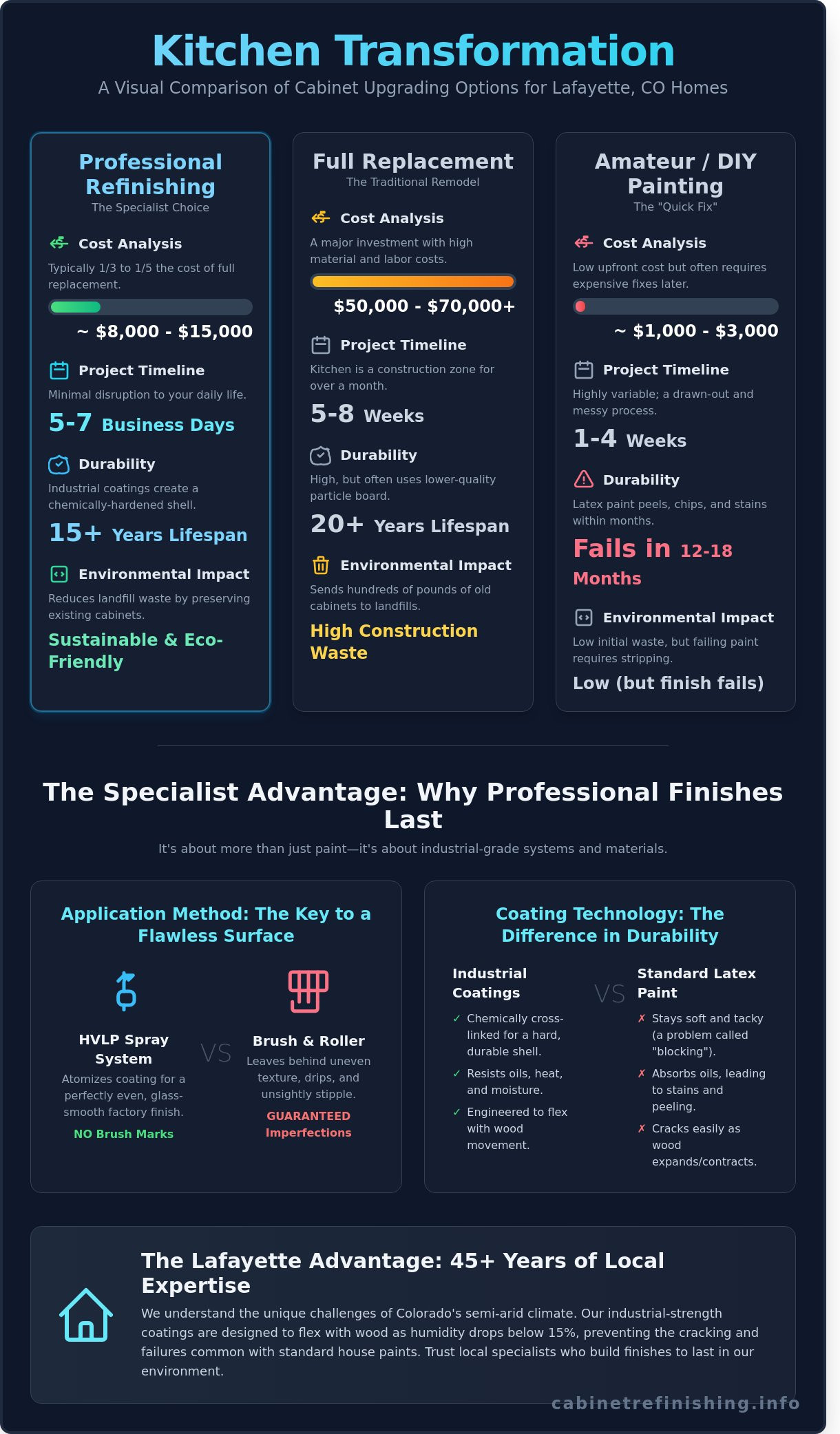 Professional Cabinet Painters in Lafayette, CO: Achieving a Factory Finish