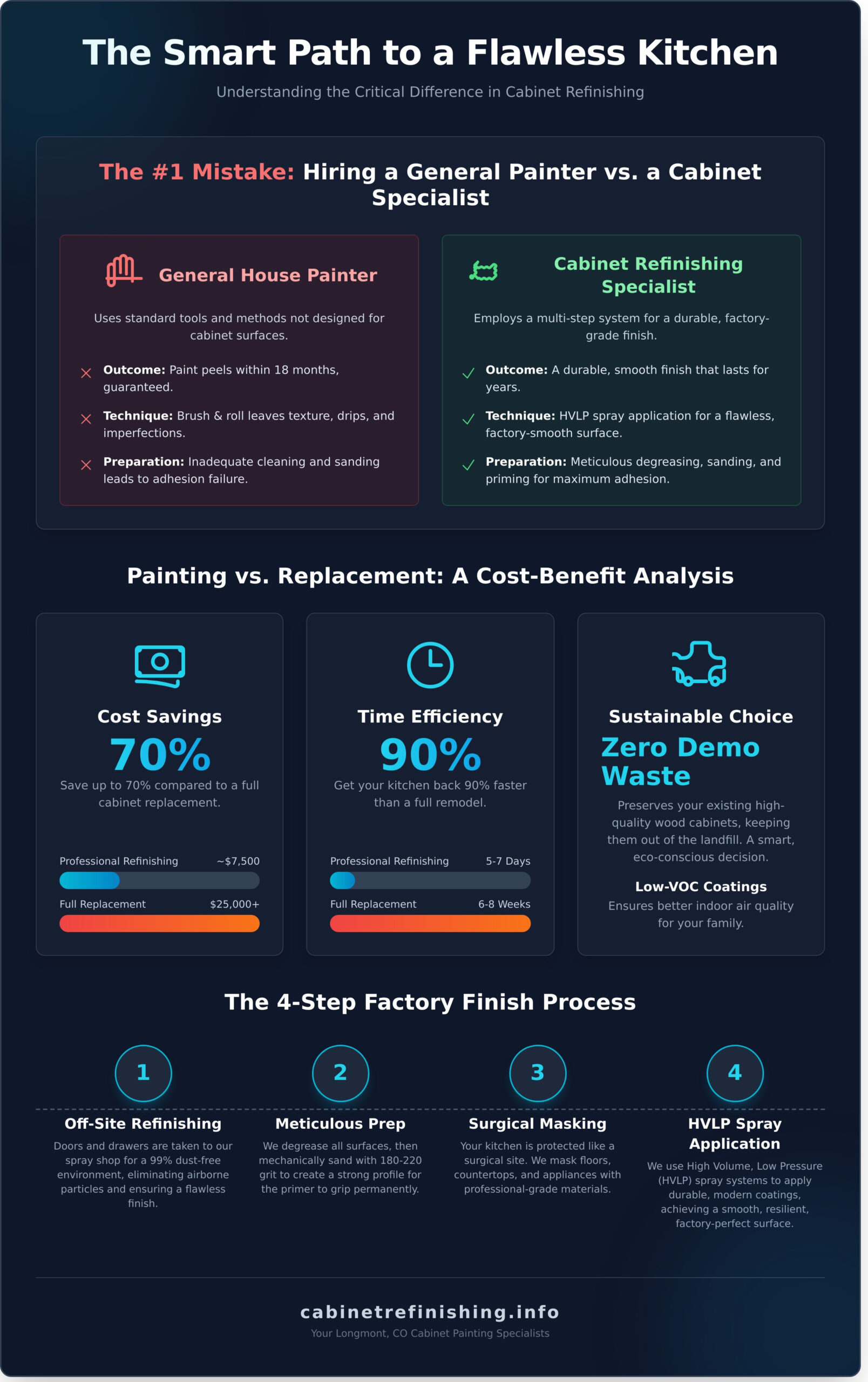 Professional Cabinet Painting in Longmont, CO: Achieve a Factory Finish Without the Replacement Cost