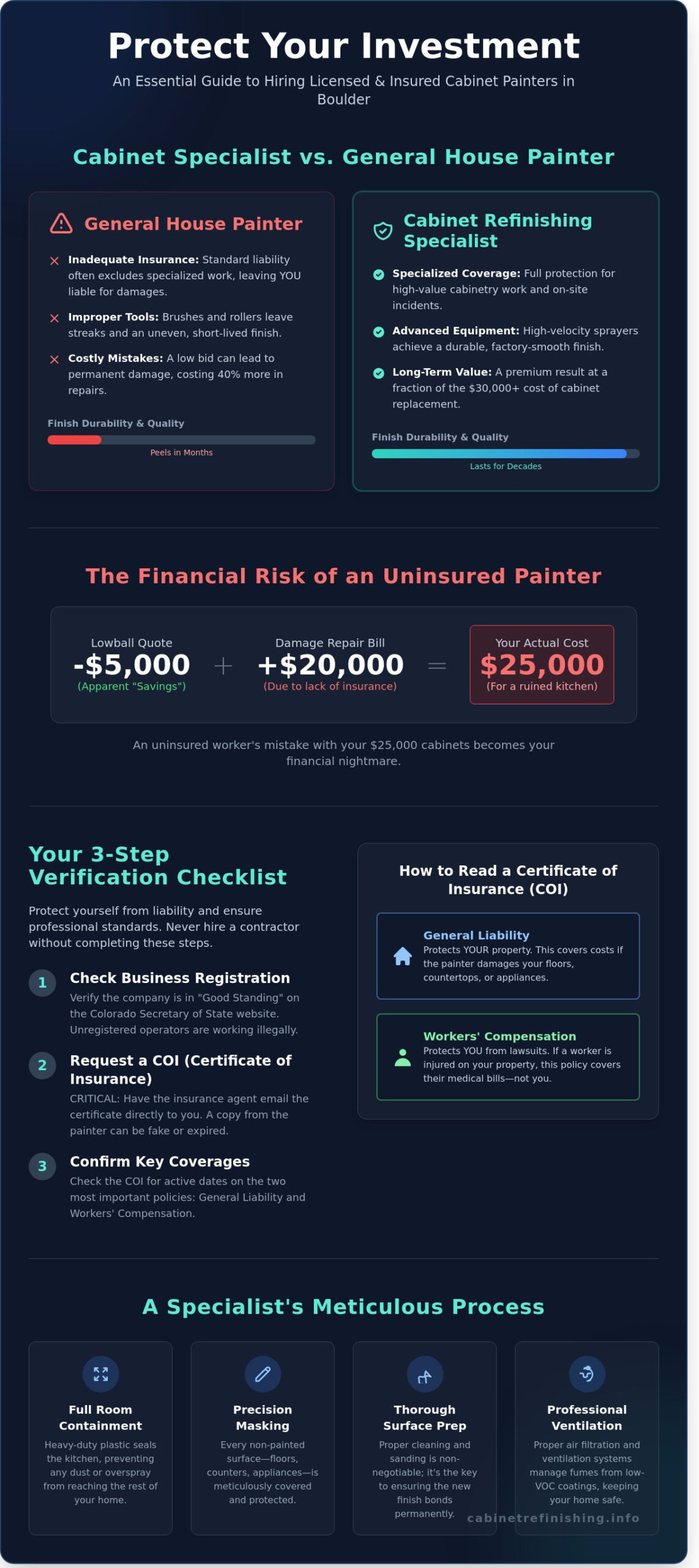 Licensed and Insured Cabinet Painters in Boulder: A Homeowner’s Buying Guide