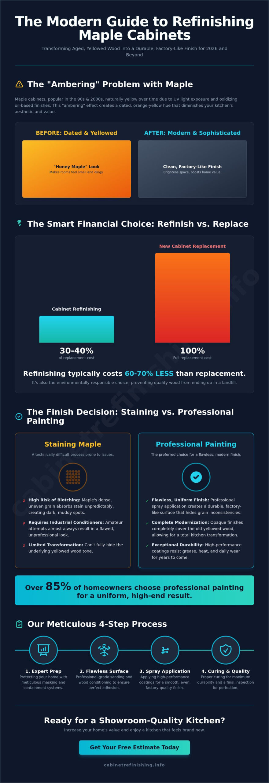 Refinishing Maple Cabinets: The Professional Guide to a 2026 Kitchen Update
